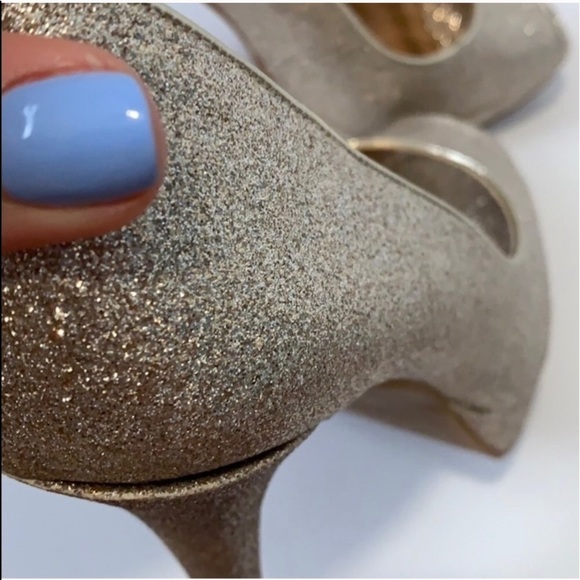 Steve Madden Gold Peep Toe Platform Heels - Picture 9 of 9